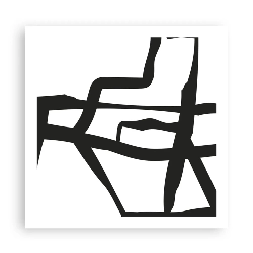 Poszter - Fekete-fehér konstrukció - 60x60 cm