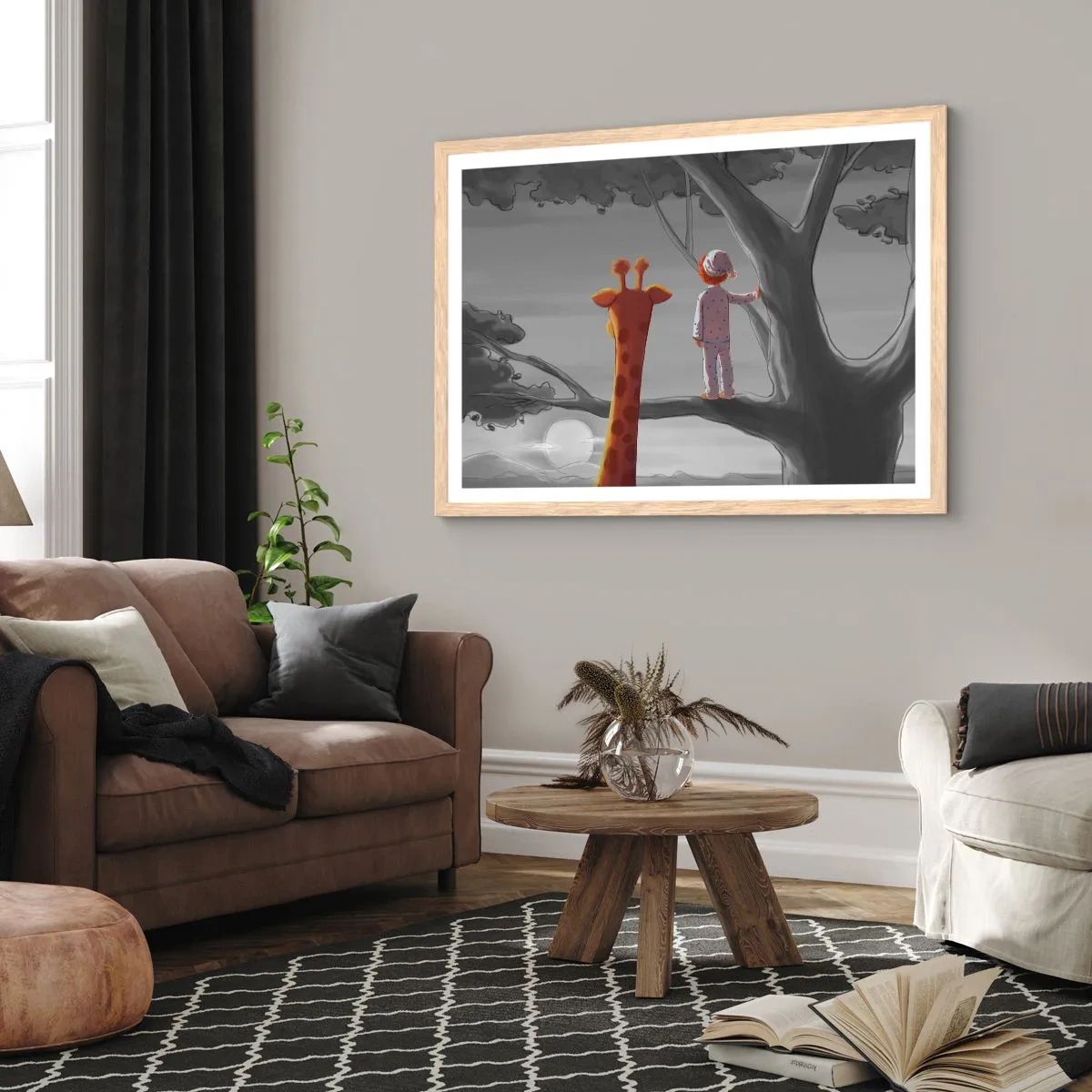 Poszter világos tölgy keretben - Ez tényleg történik - 100x70 cm