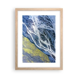 Poszter világos tölgy keretben - A természet barlangrajzai - 30x40 cm