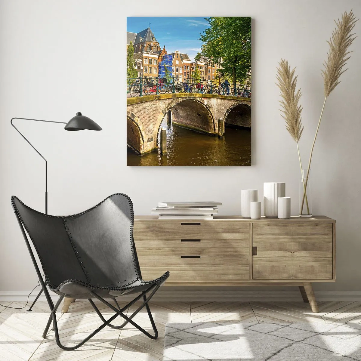 Üveg kép - Tavasz a csatornánál - 50x70 cm