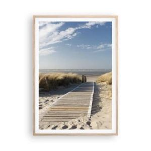 Poszter világos tölgy keretben - A dűne mögött, a fű susogásában - 70x100 cm