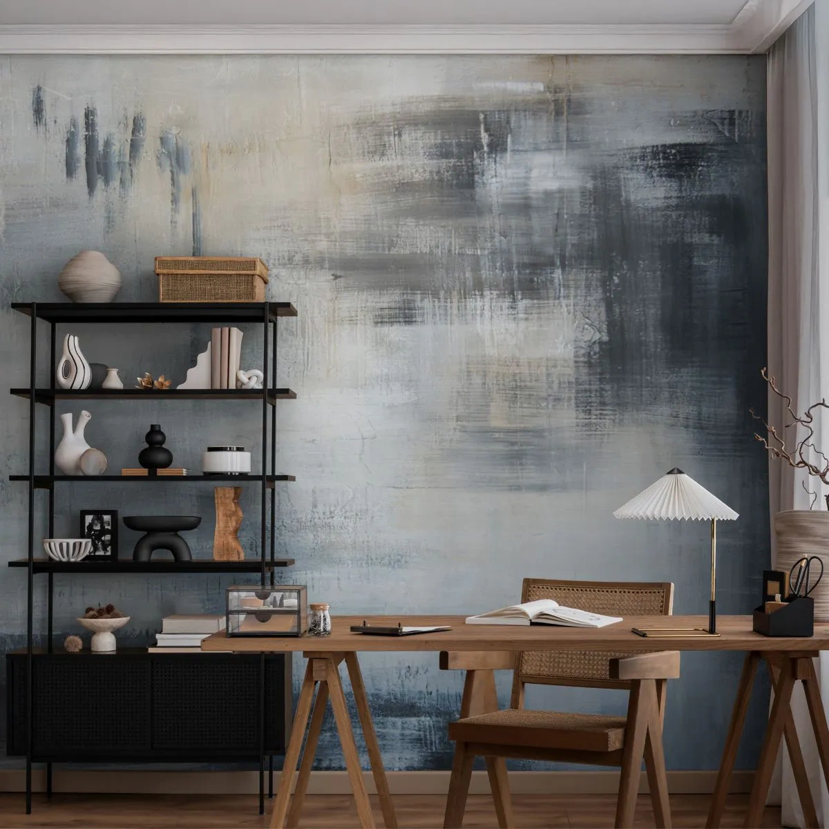 Fotótapéta Premium Canvas - A kék fátyol mögött - Darab, Absztrakció, Ipari - 400x280 cm