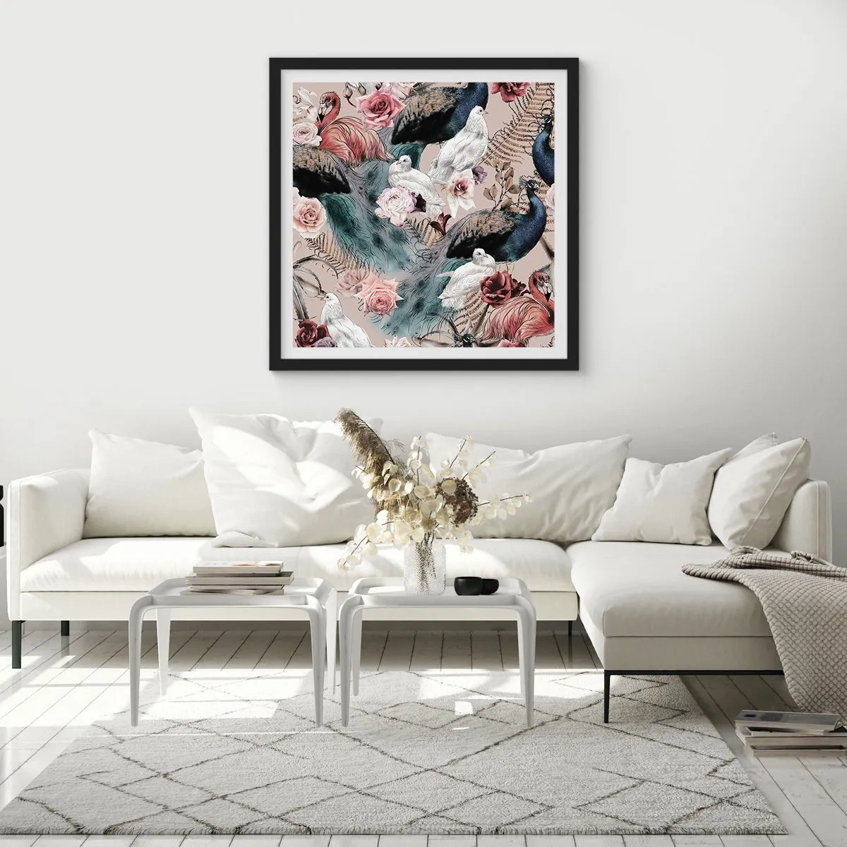 Poszter fehér keretben - A palota kertjében - 40x40 cm