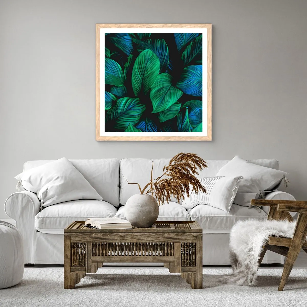 Poszter világos tölgy keretben - A zöld tömegben - 50x50 cm