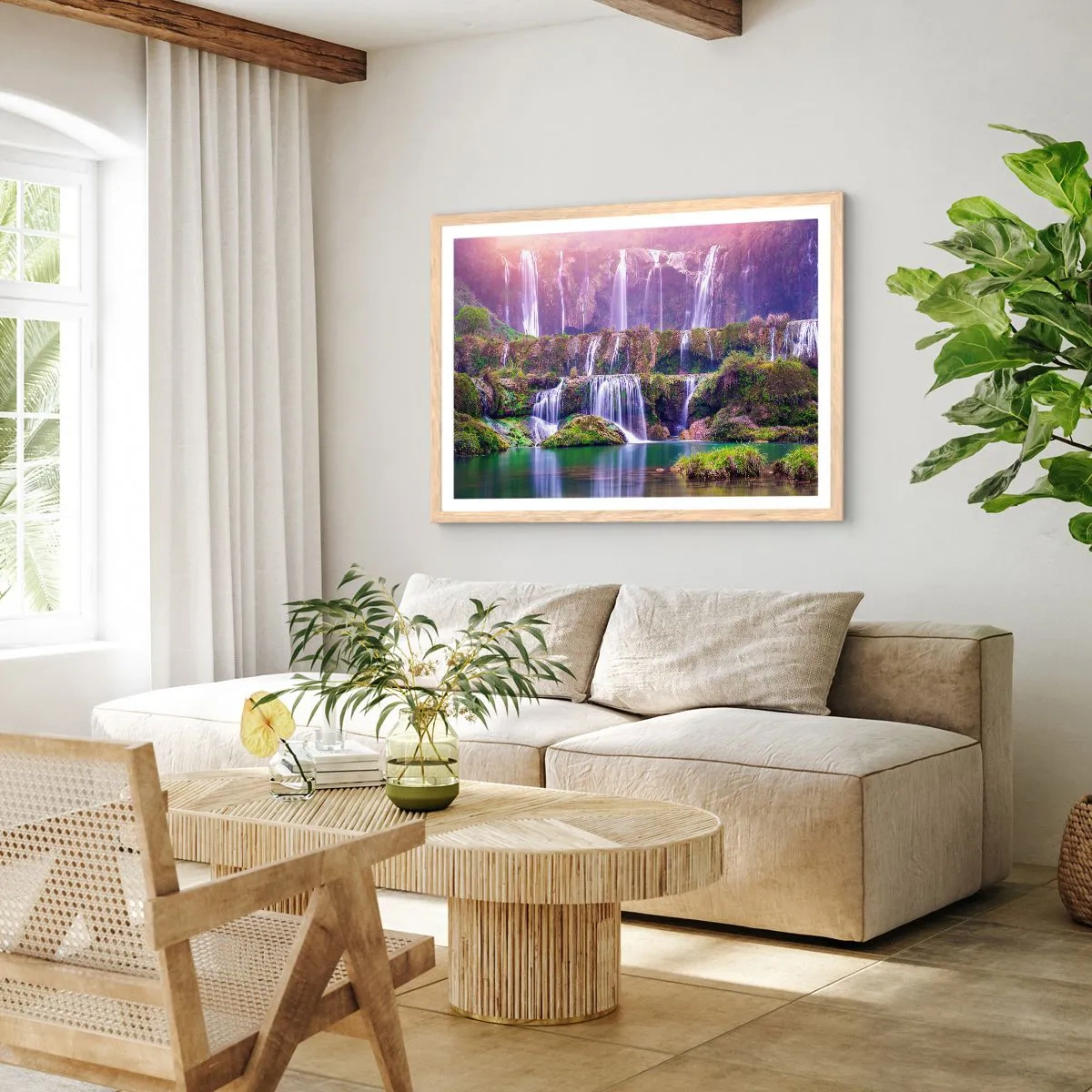 Poszter világos tölgy keretben - Lépcső a menybe - 70x50 cm