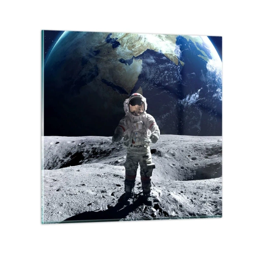Üveg kép - Üdvözlet a Holdról - 60x60 cm
