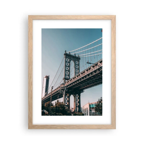 Poszter világos tölgy keretben - A város hullámai fölött - 30x40 cm