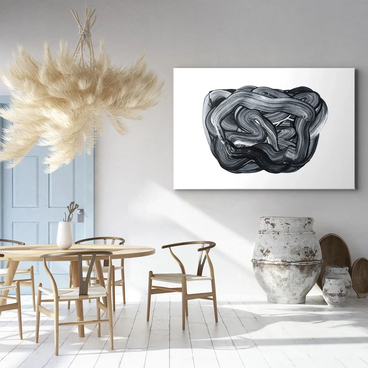 Vászonkép - Absztrakt kompozíció szürke árnyalatokban - 70x50cm - Ez nem olyan egyszerű - Modern fali dekoráció nappalihoz és hálószobához ARTTOR