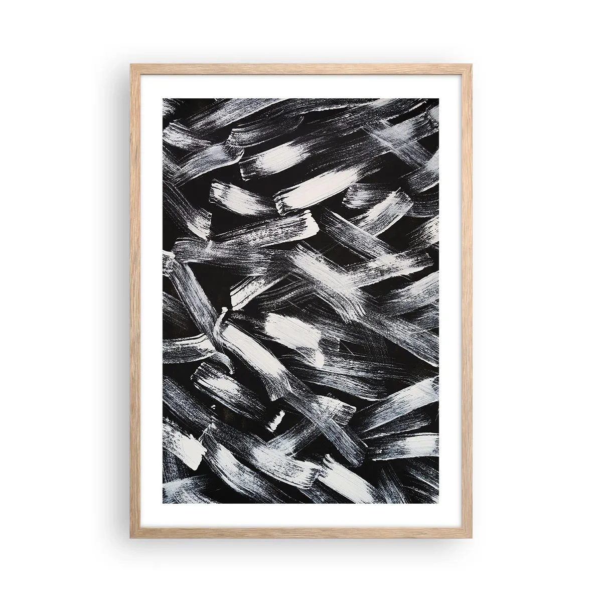 Poszter világos tölgy keretben - Absztrakció az ipari szellemben - 50x70 cm