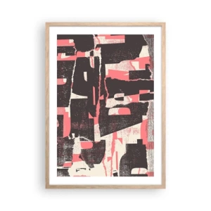 Poszter világos tölgy keretben - Minden nyüzsgés és nyüzsgés - 50x70 cm