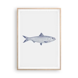 Poszter világos tölgy keretben - Üdvözlet az északi tengerektől - 70x100 cm