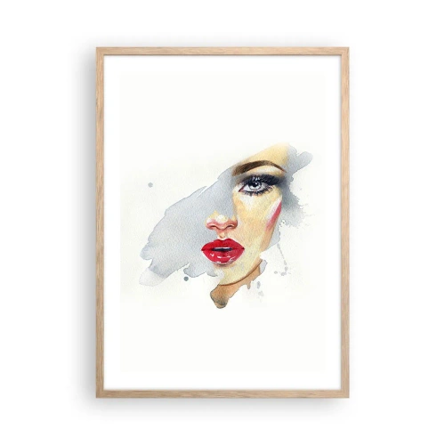 Poszter világos tölgy keretben - Egy vízcsepp tükörkép - 50x70 cm