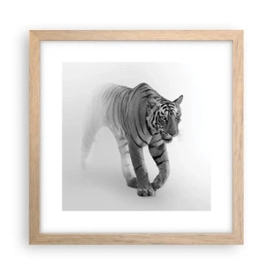 Poszter világos tölgy keretben - Elrejtőzik a ködben - 30x30 cm