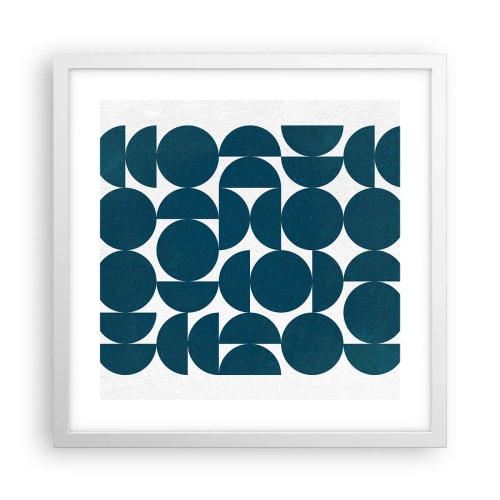 Poszter fekete keretben - Körök és félkörök - 40x40 cm