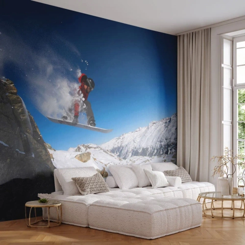 Egyedi tapéta Premium Canvas - És a tér részévé váltál - Tájkép, Snowboardozás, Sport