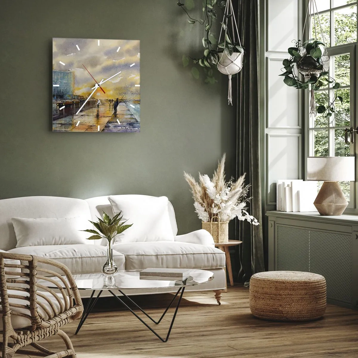 Falióra, Óra - Élet a parton - 30x30 cm