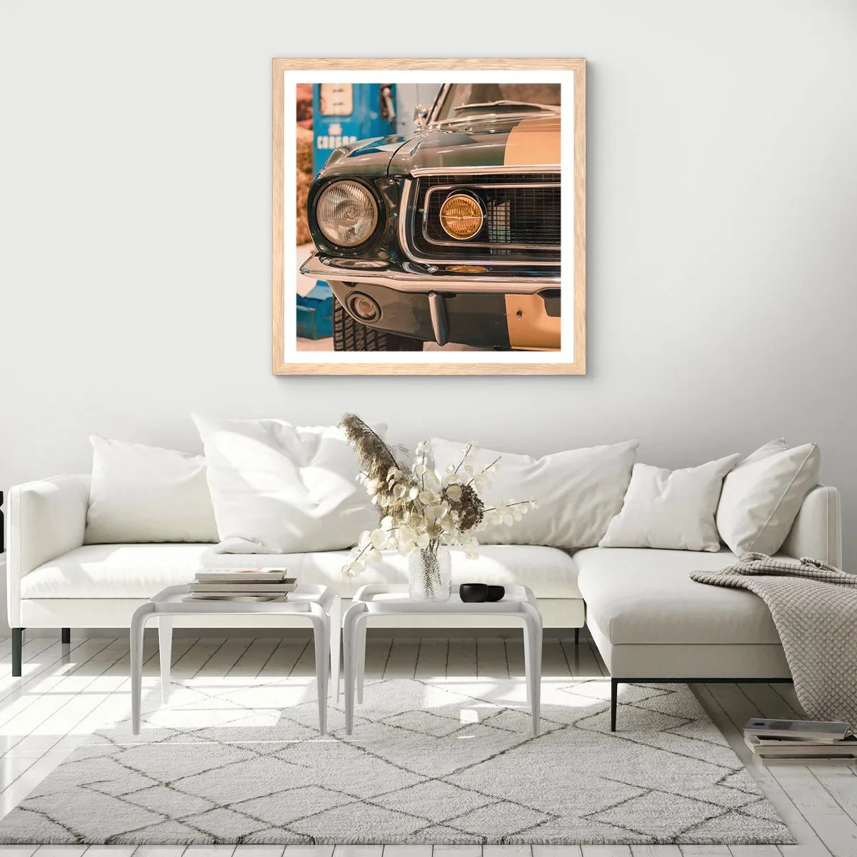 Poszter világos tölgy keretben - Találkozás a legendával - 60x60 cm