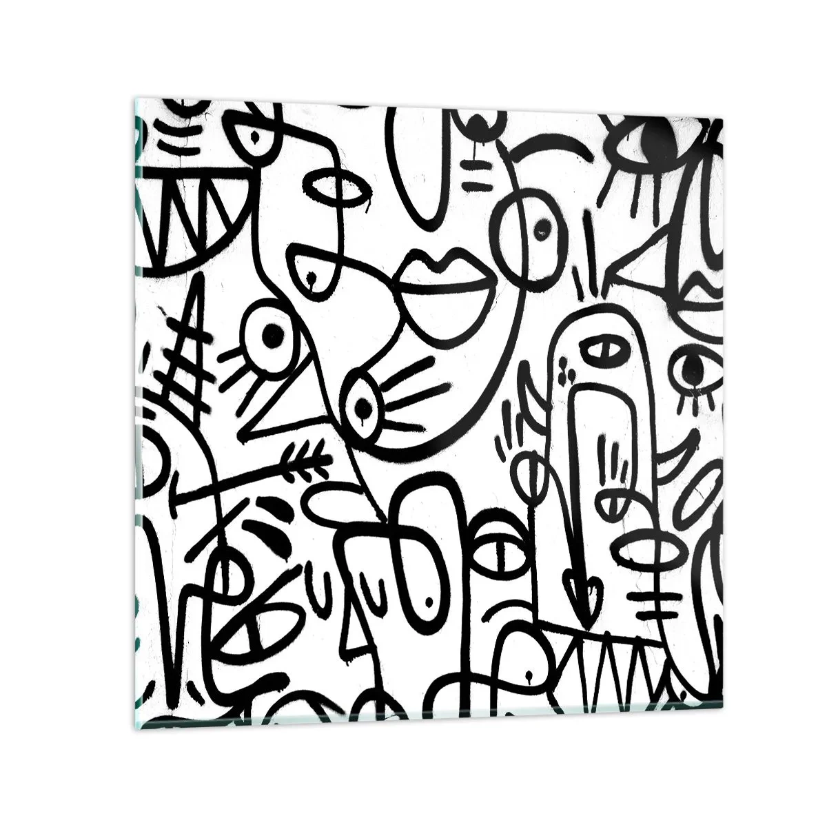 Üveg kép - Arcok és délibábok - 60x60 cm