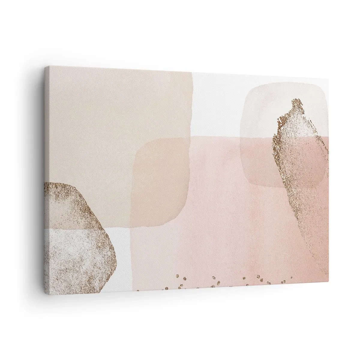 Vászonkép - Pasztell foltok arany elemekkel - 70x50cm - Egy pillantás a színeken keresztül - Modern fali dekoráció nappalihoz és hálószobához ARTTOR