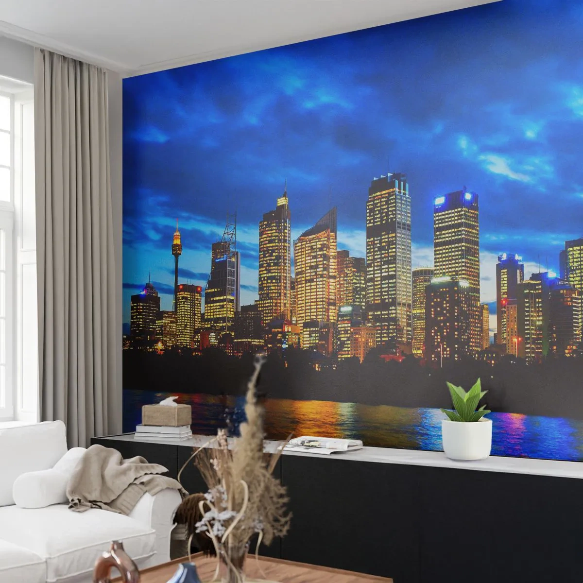 Fotótapéta Premium Canvas - Fények és színek éjszakája - Város, Sydney, Építészet - 250x175 cm
