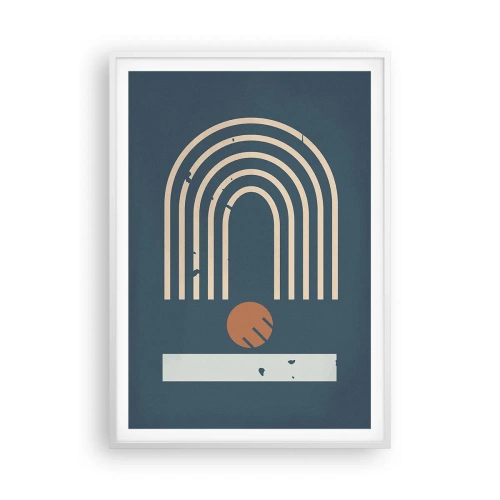 Poszter fekete keretben - Geometria sötétkék háttéren - 70x100 cm