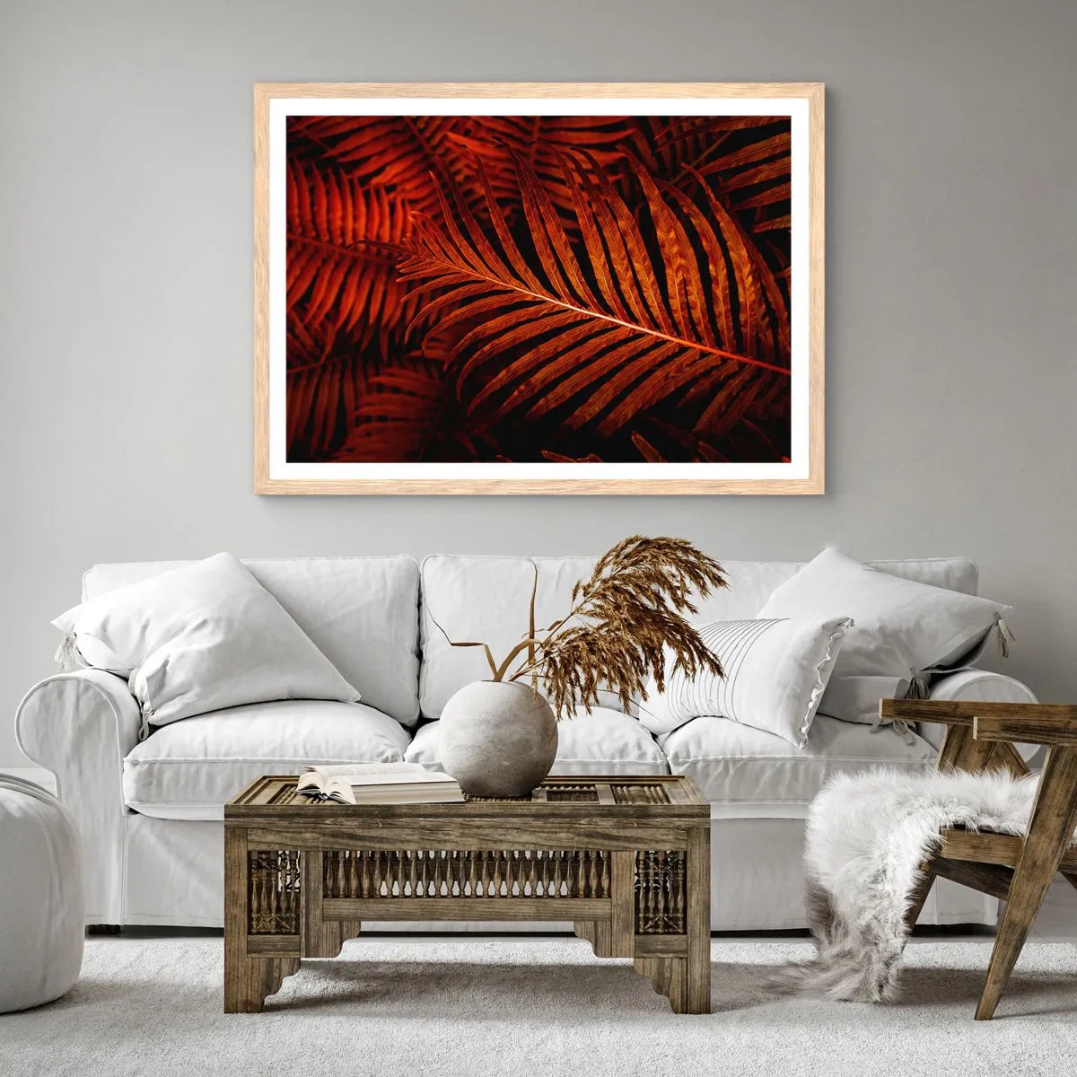 Poszter világos tölgy keretben - Az élet vörös színe - 50x40 cm