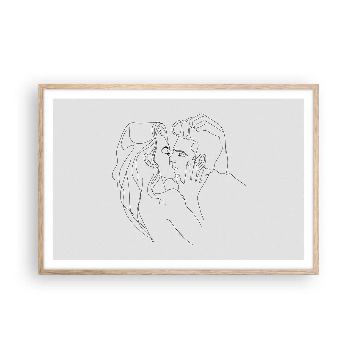 Poszter világos tölgy keretben - Ugyanaz a vonalón - 91x61 cm