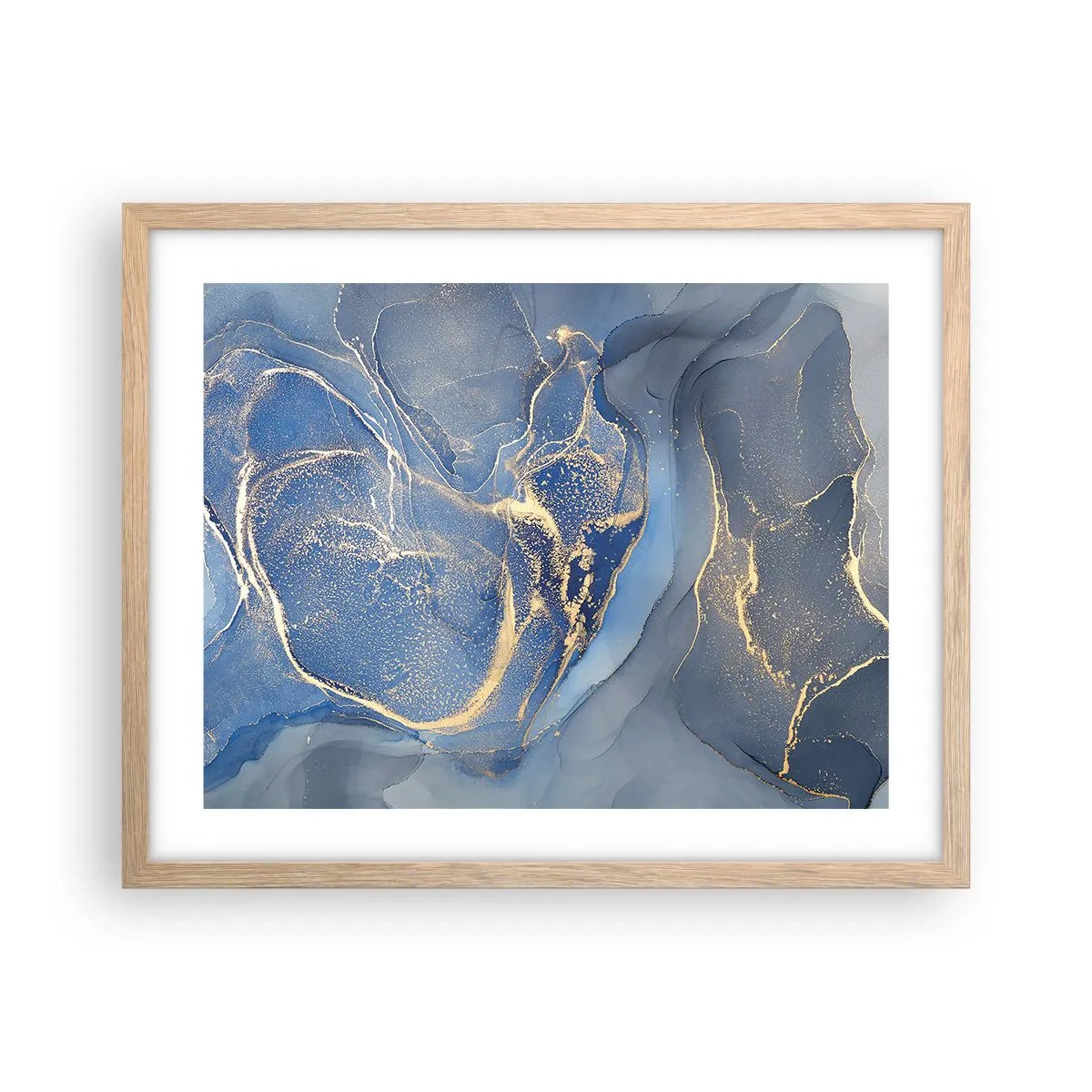 Poszter világos tölgy keretben - Arany por - 50x40 cm