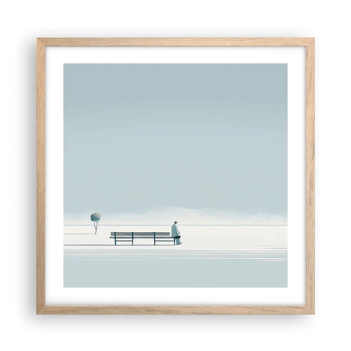 Poszter világos tölgy keretben - Igen, én várok. - 50x50 cm