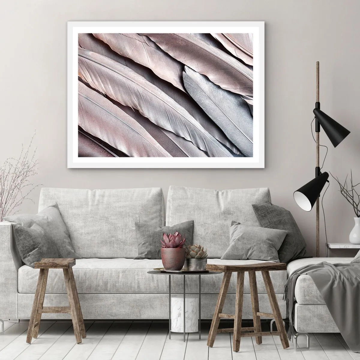 Poszter fekete keretben - Rózsaszín ezüstben - 91x61 cm