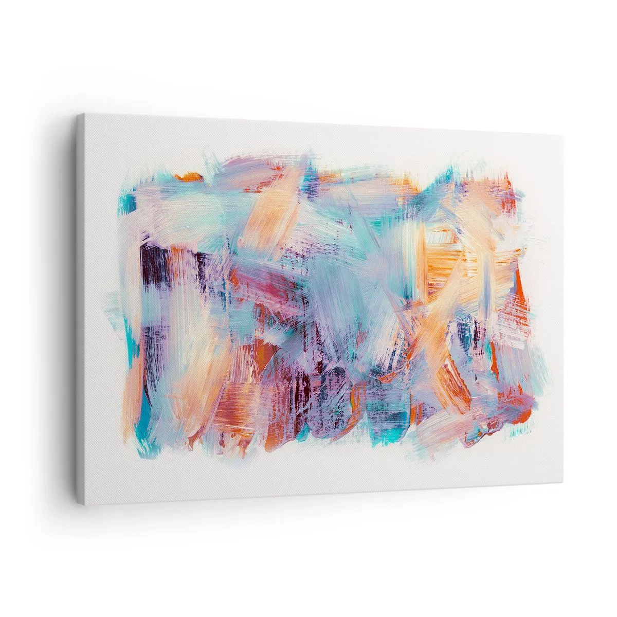 Vászonkép - Színes ecsetvonások egy absztrakt kompozícióban - 70x50cm - Színes rendetlenség - Modern fali dekoráció nappalihoz és hálószobához ARTTOR