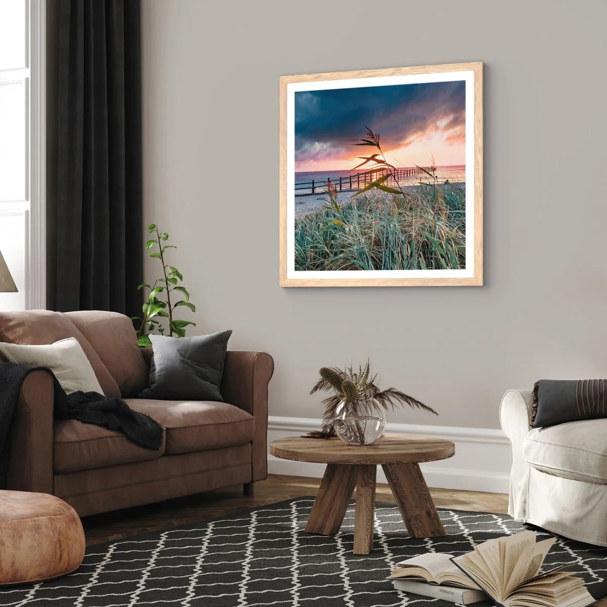 Poszter világos tölgy keretben - Nem múlik el a széllel - 40x40 cm