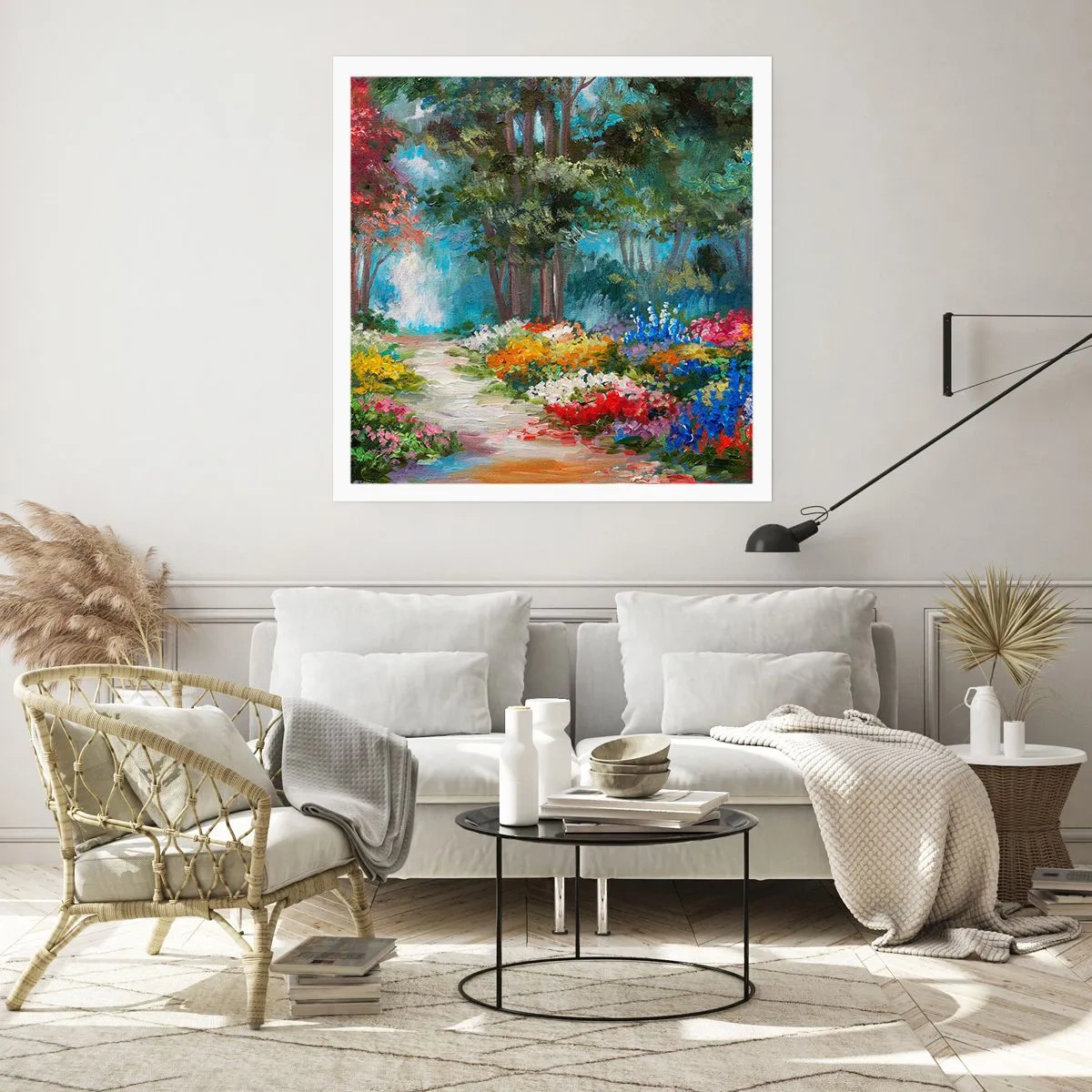 Poszter - Erdei kert, virágos erdő - 60x60 cm