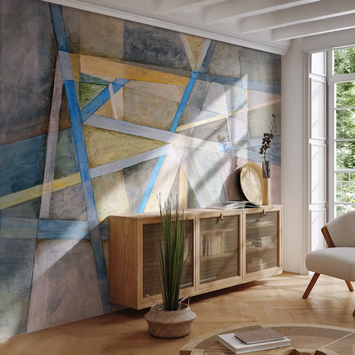 Fotótapéta Standard Eco - Egyenesen vagy átlósan? - Absztrakció, Darab, Modern minta - 400x280 cm