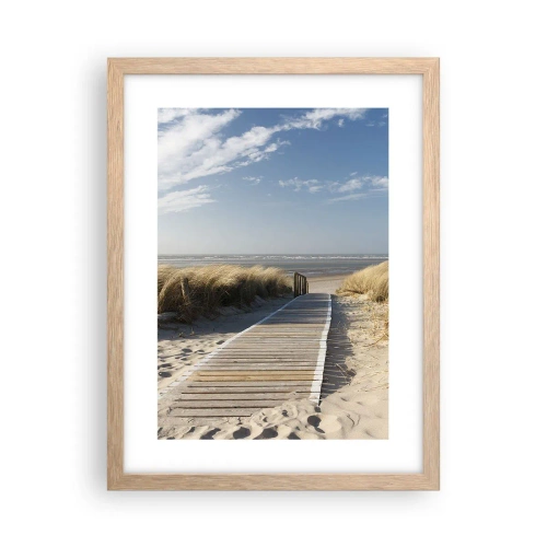 Poszter világos tölgy keretben - A dűne mögött, a fű susogásában - 30x40 cm