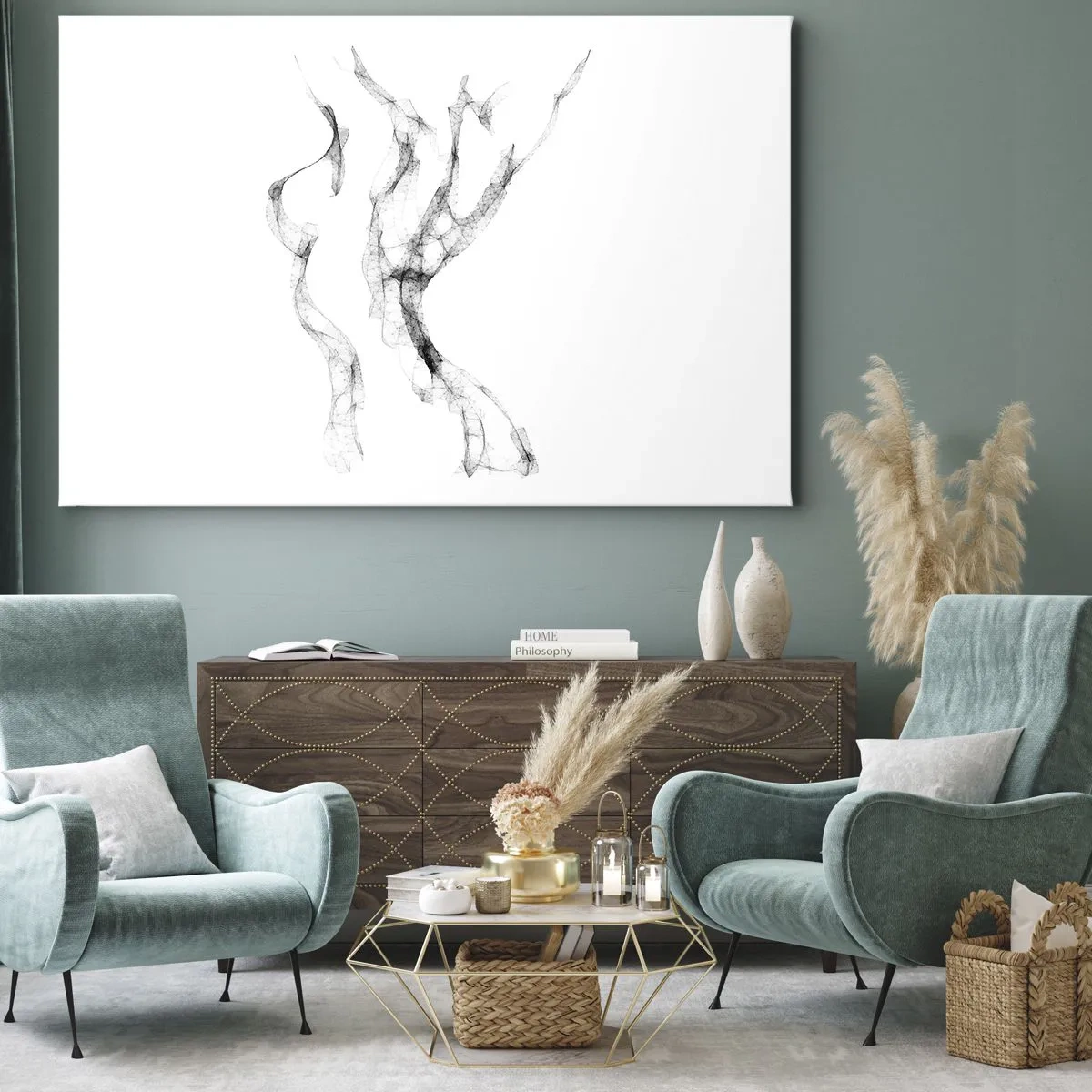 Vászonkép - Finom, absztrakt vonalak, amelyek füstcsíkokra hasonlítanak világos háttér előtt - 70x50cm - Gyönyörű és erős - Modern fali dekoráció nappalihoz és hálószobához ARTTOR