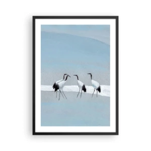 Poszter fehér keretben - Daruk minimalista illusztrációja pasztell háttér előtt. - 50x70cm - Egy forró nap után - Modern fali dekoráció nappalihoz és hálószobához ARTTOR