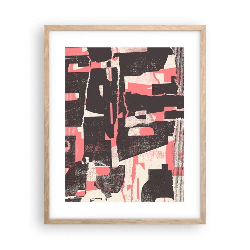 Poszter világos tölgy keretben - Minden nyüzsgés és nyüzsgés - 40x50 cm