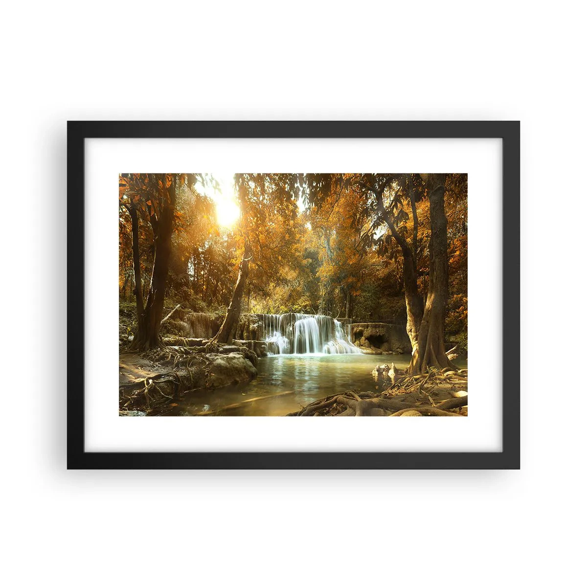 Poszter fehér keretben - Park kaszkád - 40x30 cm