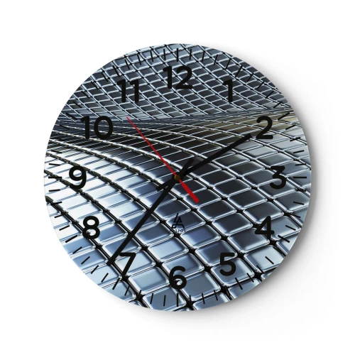 Falióra, Óra - Fémes ezüst hullám - 30x30 cm