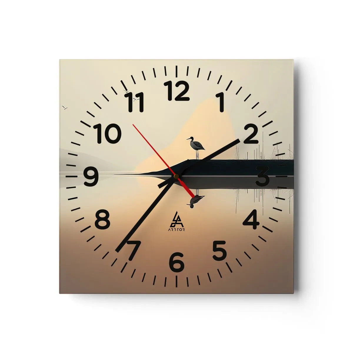 Falióra, Óra - Ember a tavon - 40x40 cm