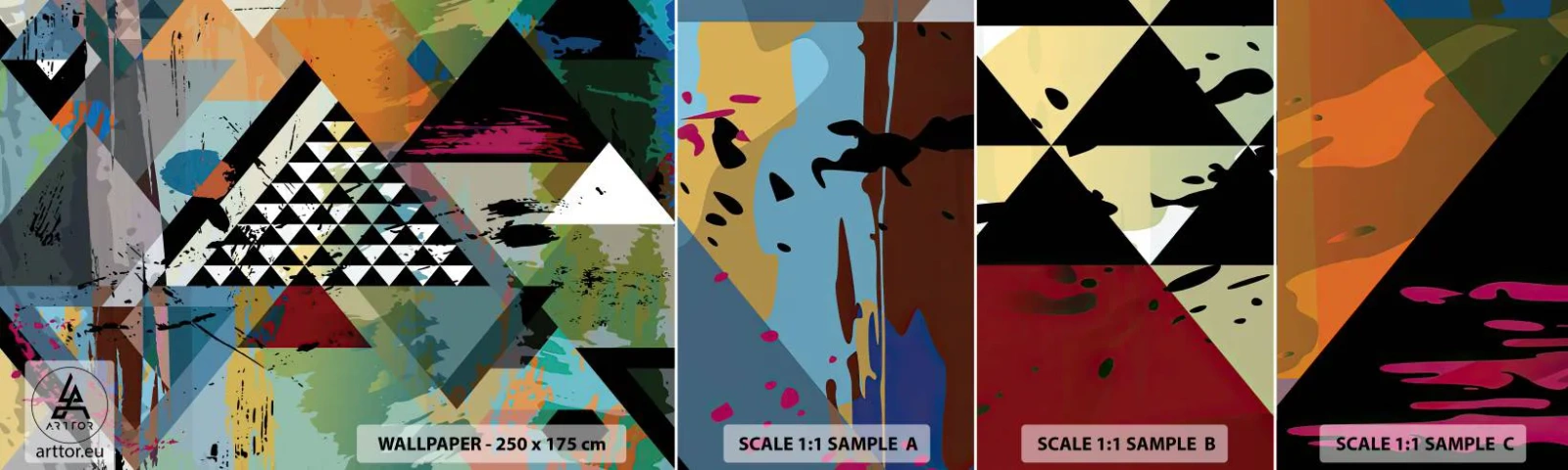 Fotótapéta Minta Öntapadós Deluxe Sticker - Milyen egyszerű - Absztrakció, Darab, Grafika - 100x30 cm