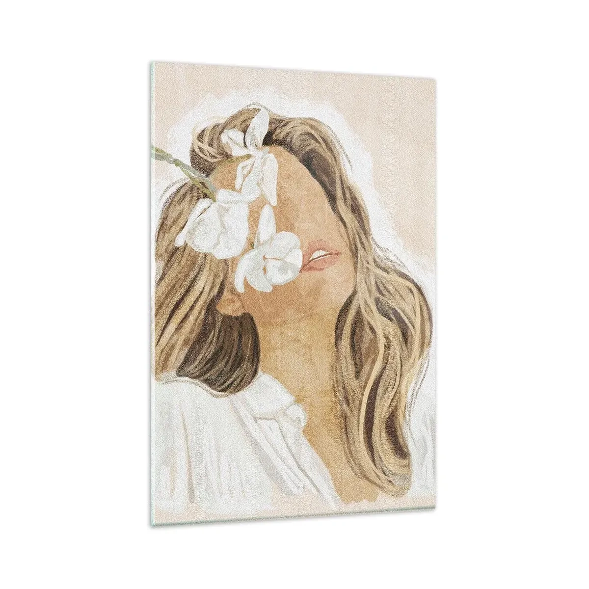 Üveg kép - A virágok között ujjongva - 80x120 cm