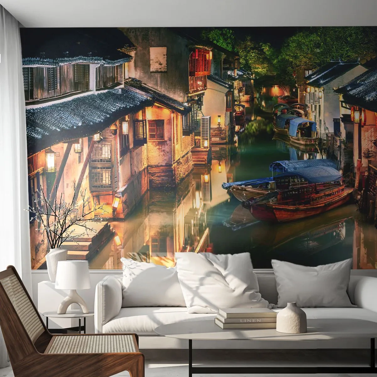 Öntapadós Fotótapéta Deluxe Sticker - Este egy kínai utcán - Tájkép, Város, Ázsia - 250x175 cm