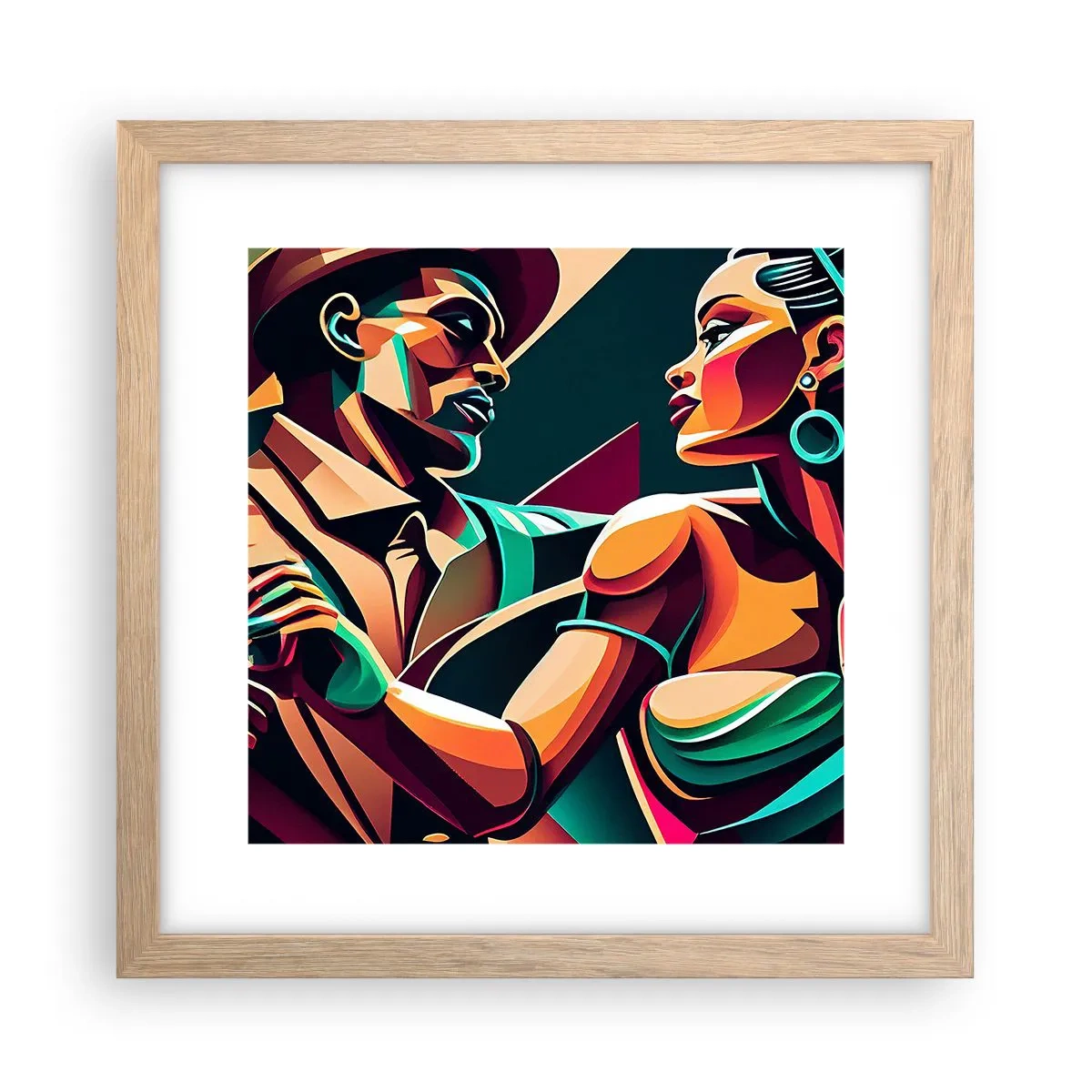 Poszter világos tölgy keretben - A szív ritmusában - 30x30 cm