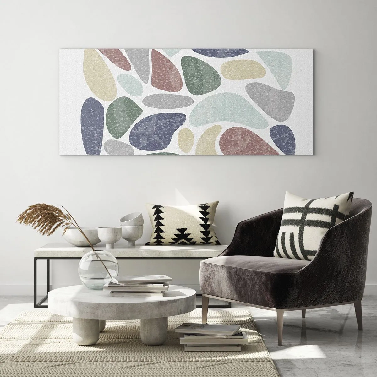 Üveg kép - Mozaik púderes színekből - 140x50 cm