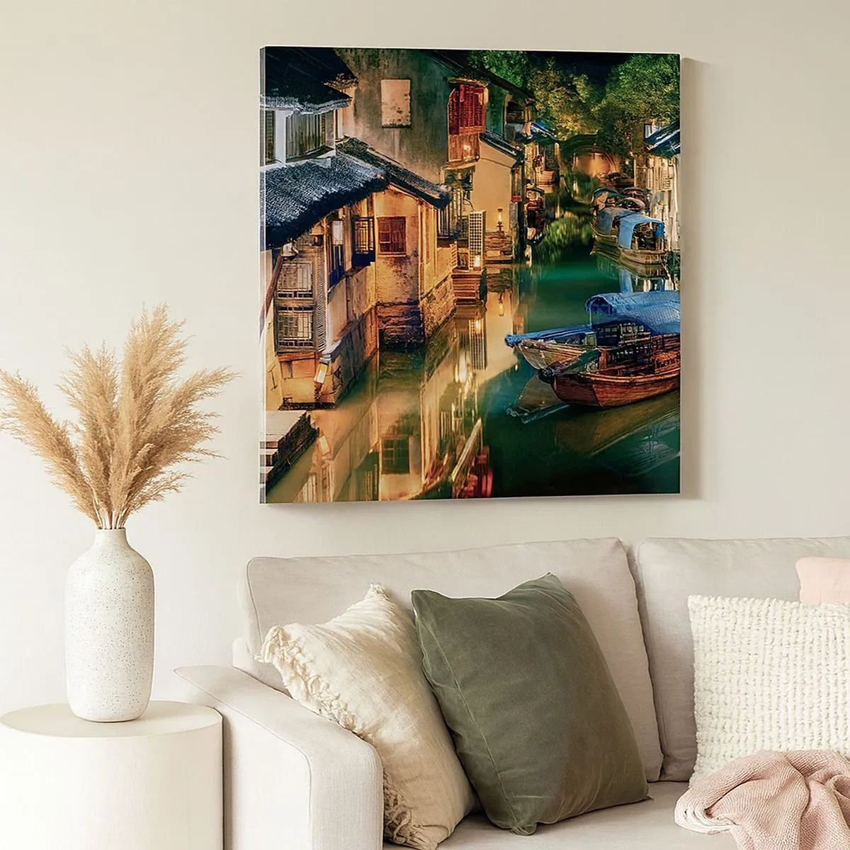 Vászonkép - Este egy kínai utcán - 30x30 cm