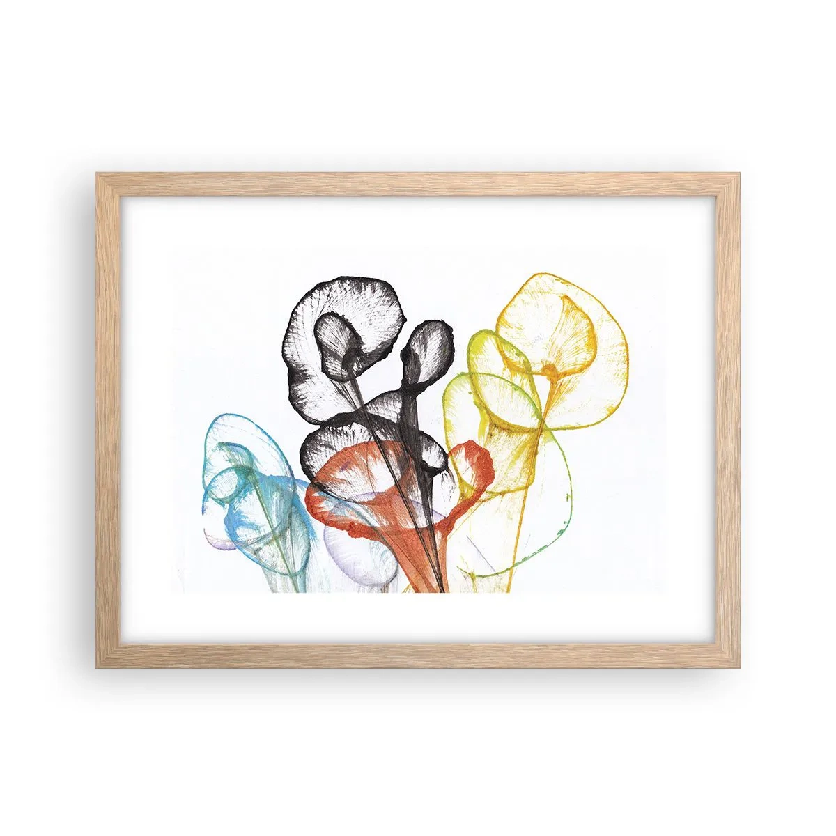 Poszter világos tölgy keretben - Virágok lélekkel - 40x30 cm