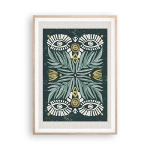 Poszter világos tölgy keretben - Mint egy népi kivágás - 70x100 cm