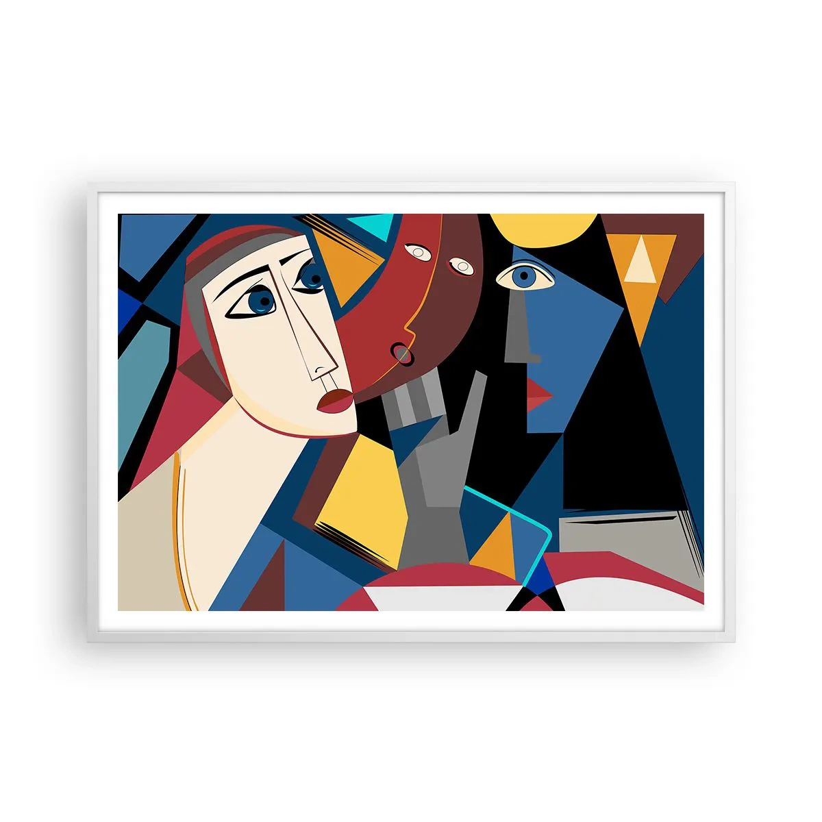 Poszter fekete keretben - Kubisták beszélgetése - 100x70 cm